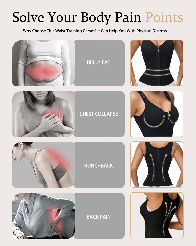 Shapshe® Boned Latex Waist Trainer Vest with Built-in Bra