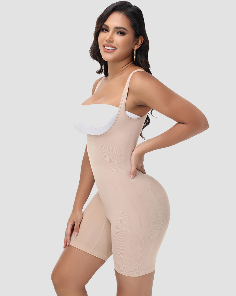 Shapshe® Seamless Open Bust Bodysuit Tummy Control Body Shaper