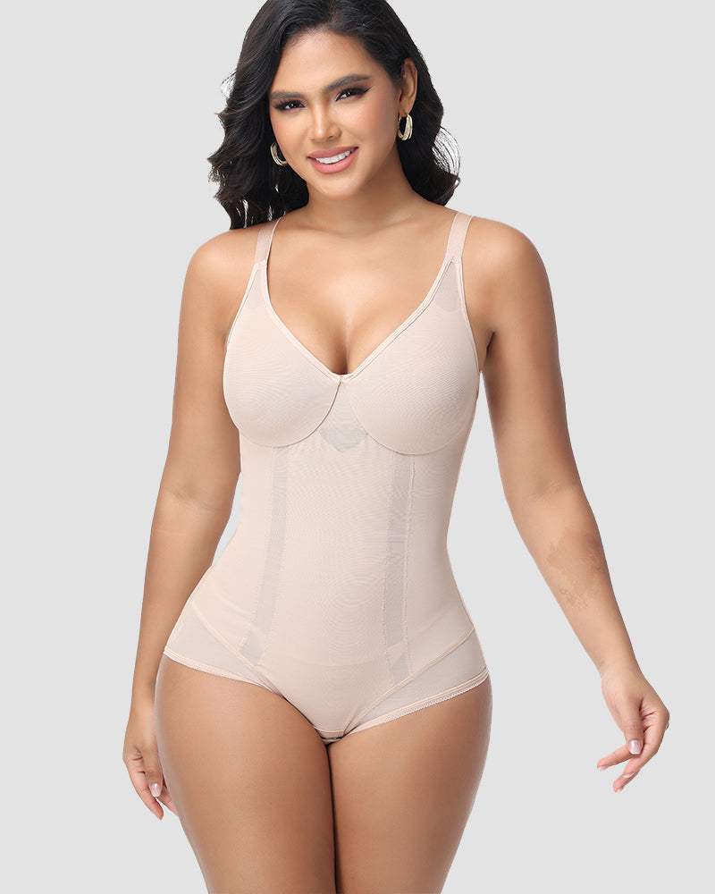 Shapshe® Mesh Built In Bra Tummy Control Bodysuit