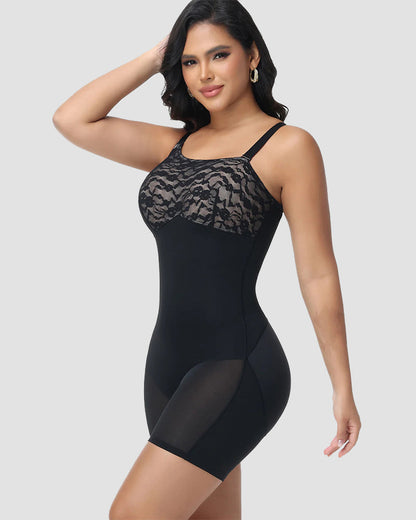 Shapshe® Lace Patchwork Shapewear With Movable Straps