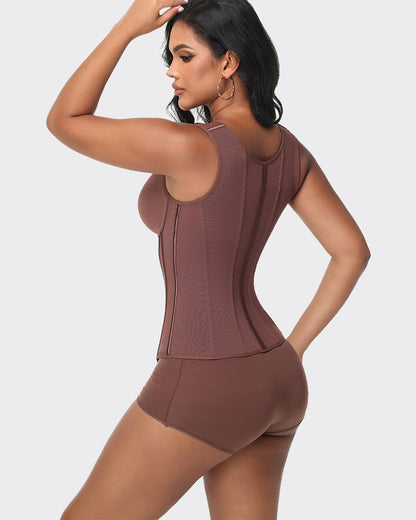 Double Compression Faja Corset Top Waist Trainer Built in Bra