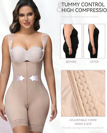 Shapshe® Steel Bone High Compression Open Bust Shapewear Bodysuit