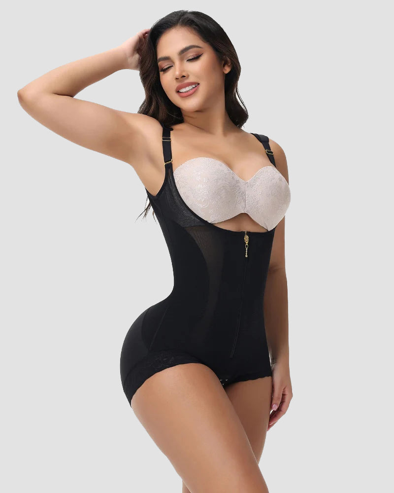 Shapshe® Mesh Splicing Firm Tummy Control Shapewear Bodysuit