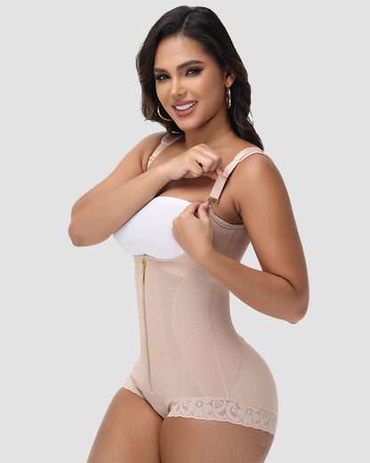 Shapshe® Mesh Splicing Firm Tummy Control Shapewear Bodysuit