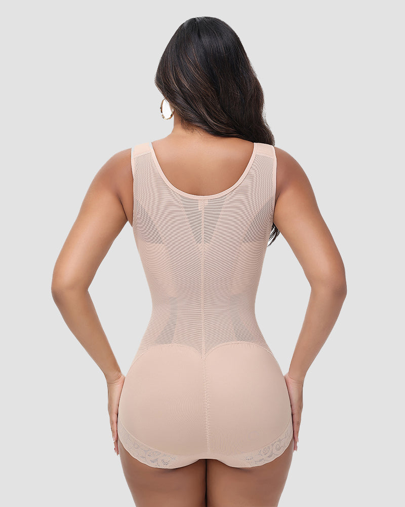 Shapshe® Mesh Splicing Firm Tummy Control Shapewear Bodysuit