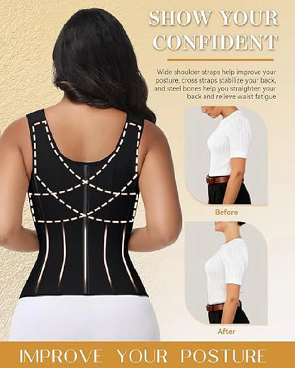 Shapshe® Tummy Control Hourglass Waist Trainer with Built-in Bra