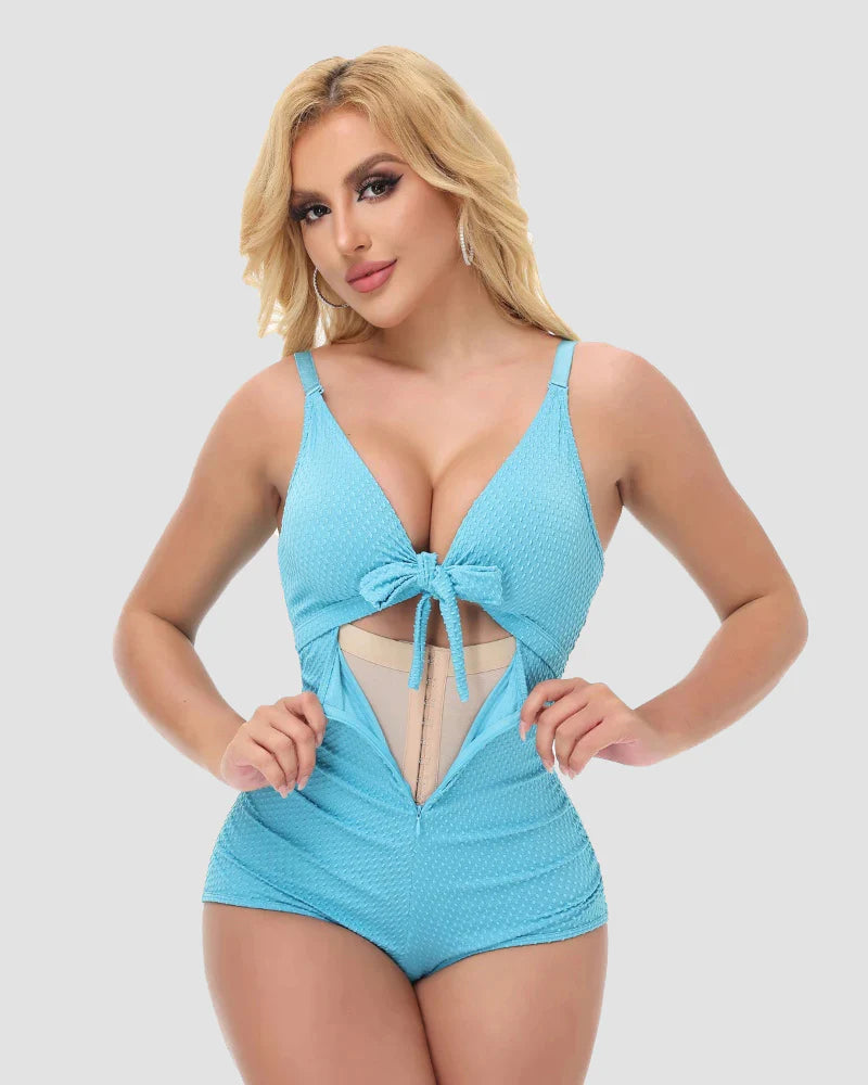 Shapshe® Tummy Control Swimsuit Cutout Tie Front Bathing Suit