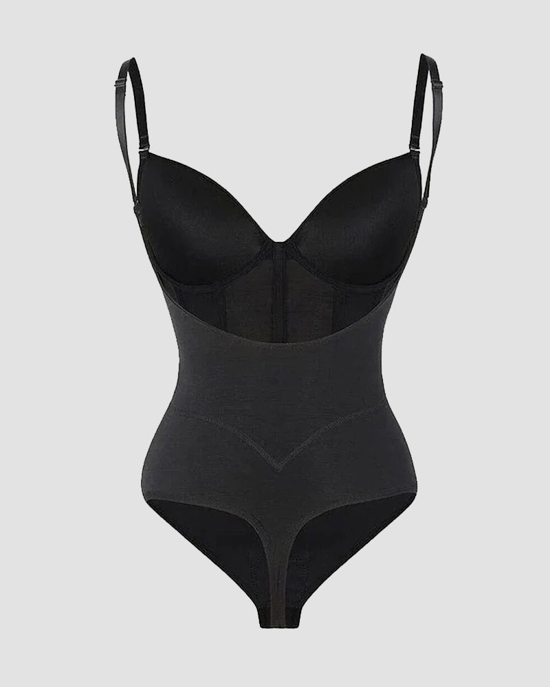 Shapshe® Hourglass Mesh Panels Thong Bodysuit