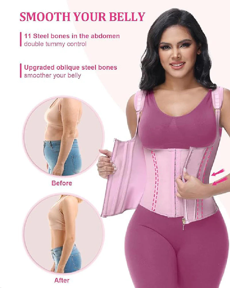 Shapshe® Open Bust Steel Bones Tummy Control Waist Trainer Vest