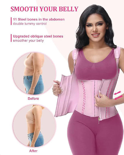 Shapshe® Open Bust Steel Bones Tummy Control Waist Trainer Vest
