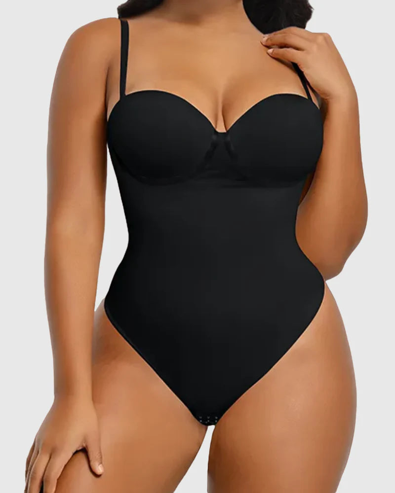 Shapshe® Sexy Seamless Back Lace-up Thong Skinny Bodysuit