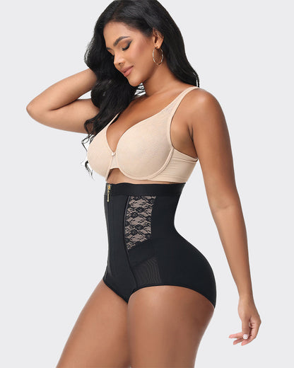 High Waist Butt Lifter Tummy Control Shapewear Zipper Hooked  Panty