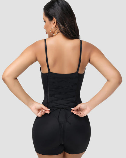 Shapshe® Built In Bra Lace Up Back Shapewear Bodysuit