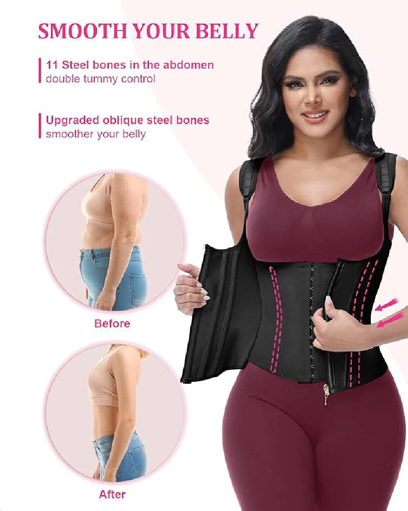 Shapshe® Open Bust Steel Bones Tummy Control Waist Trainer Vest