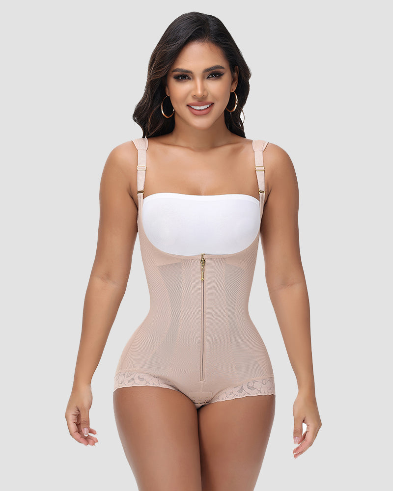 Shapshe® Mesh Splicing Firm Tummy Control Shapewear Bodysuit