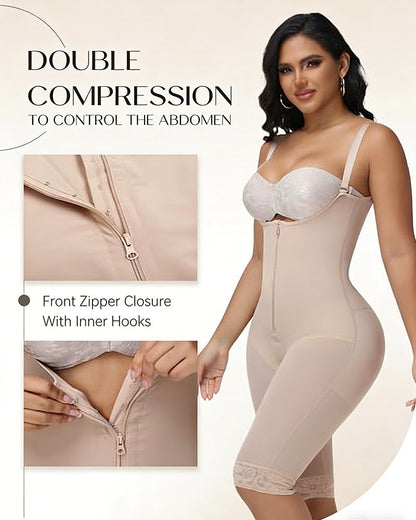 Shapshe® Invisible Zipper Full-Body Compression Faja Bodysuit