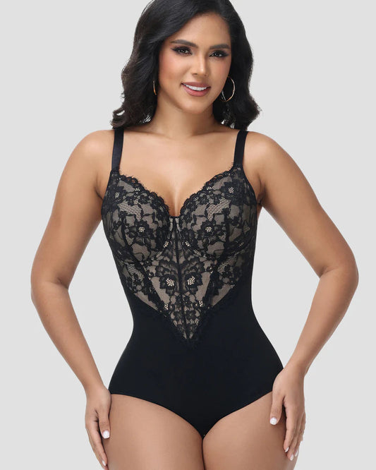 Shapshe® Sexy Lace Floral Butt Lifter Shapewear Bodysuit