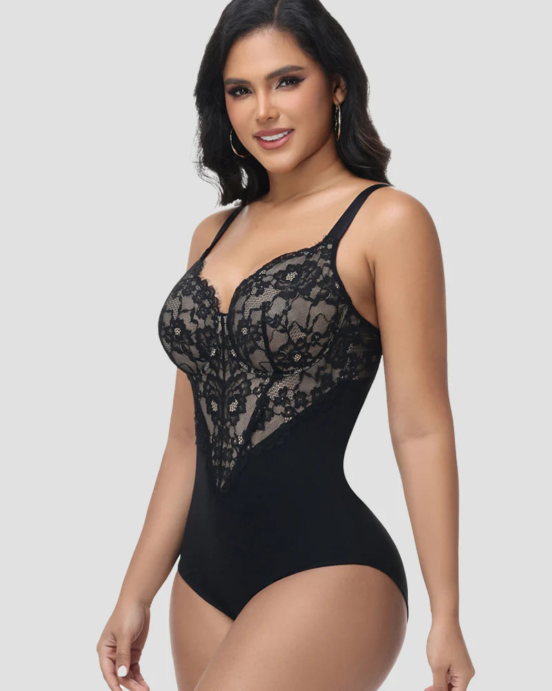 Shapshe® Sexy Lace Floral Butt Lifter Shapewear Bodysuit