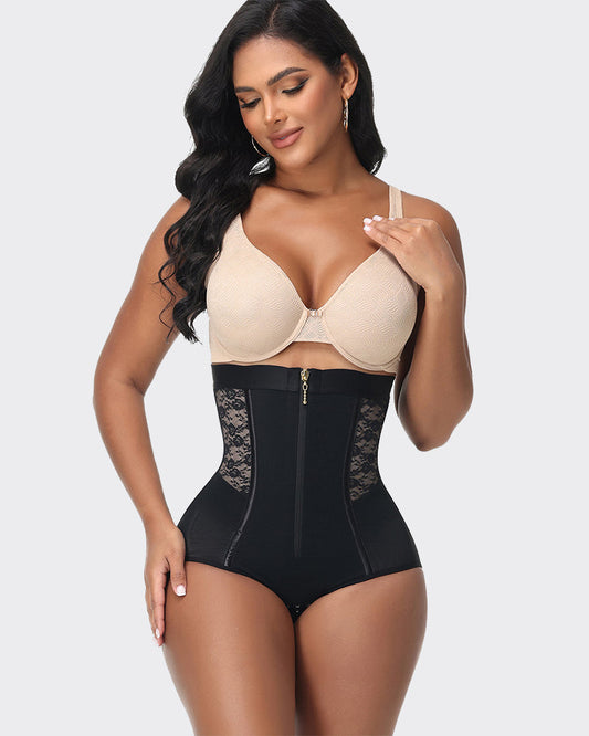 High Waist Butt Lifter Tummy Control Shapewear Zipper Hooked  Panty