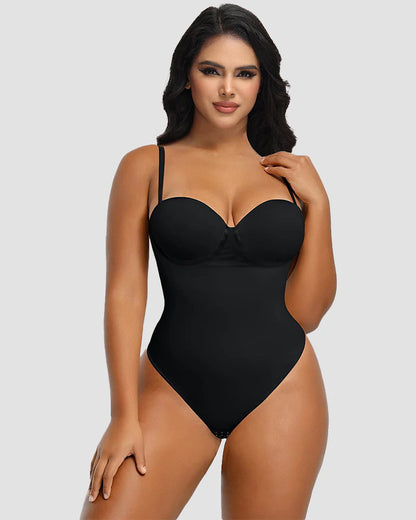 Shapshe® Sexy Seamless Back Lace-up Thong Skinny Bodysuit