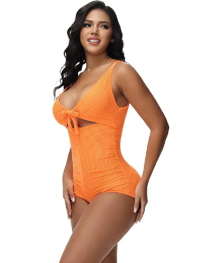 Shapshe® Tummy Control Swimsuit Cutout Tie Front Bathing Suit