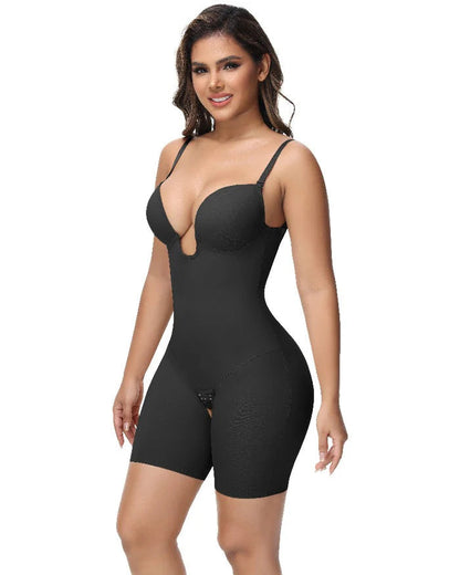 Shapshe® U Plunge Tummy Control Bodysuit with Built-In Bra