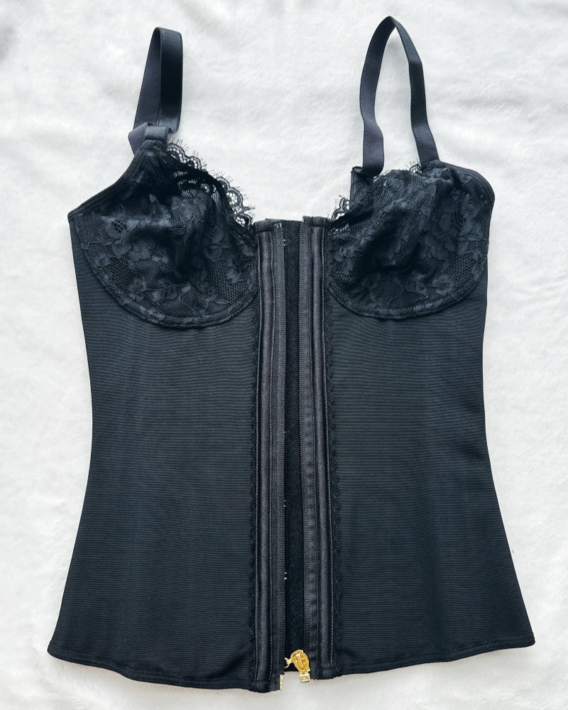 Shapshe® Deep V Lace Trimmed Waist Trainer with Built-in Bra