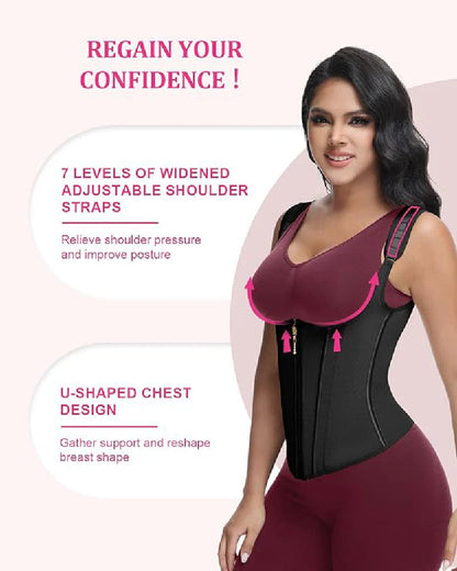 Shapshe® Open Bust Steel Bones Tummy Control Waist Trainer Vest