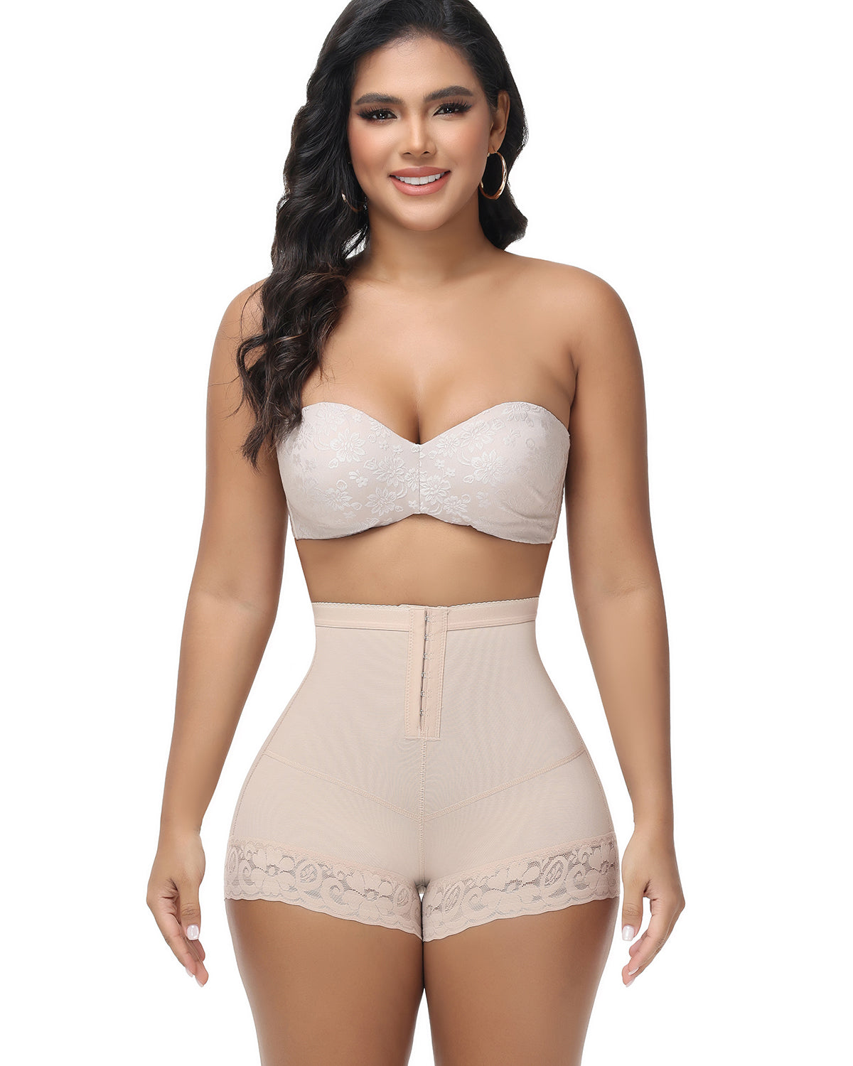 Shapshe® Seamless Butt Lifter Shorts with Front Hook Closure