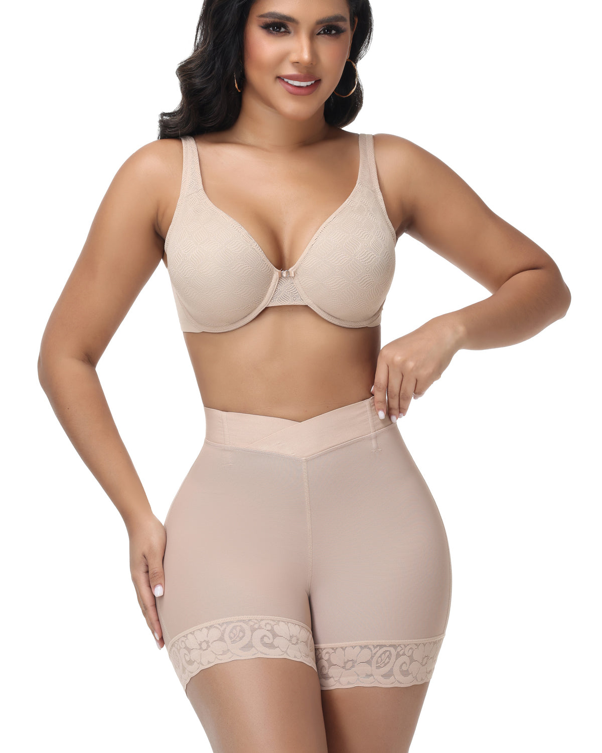Shapshe® High Waisted Cross Design Butt Lifter Shaping Shorts