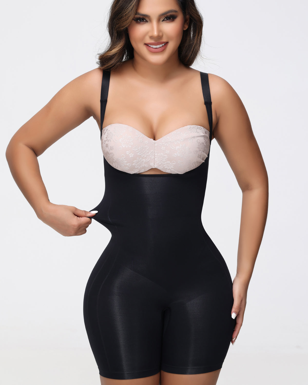 Shapshe® Seamless Open Bust Bodysuit Tummy Control Body Shaper