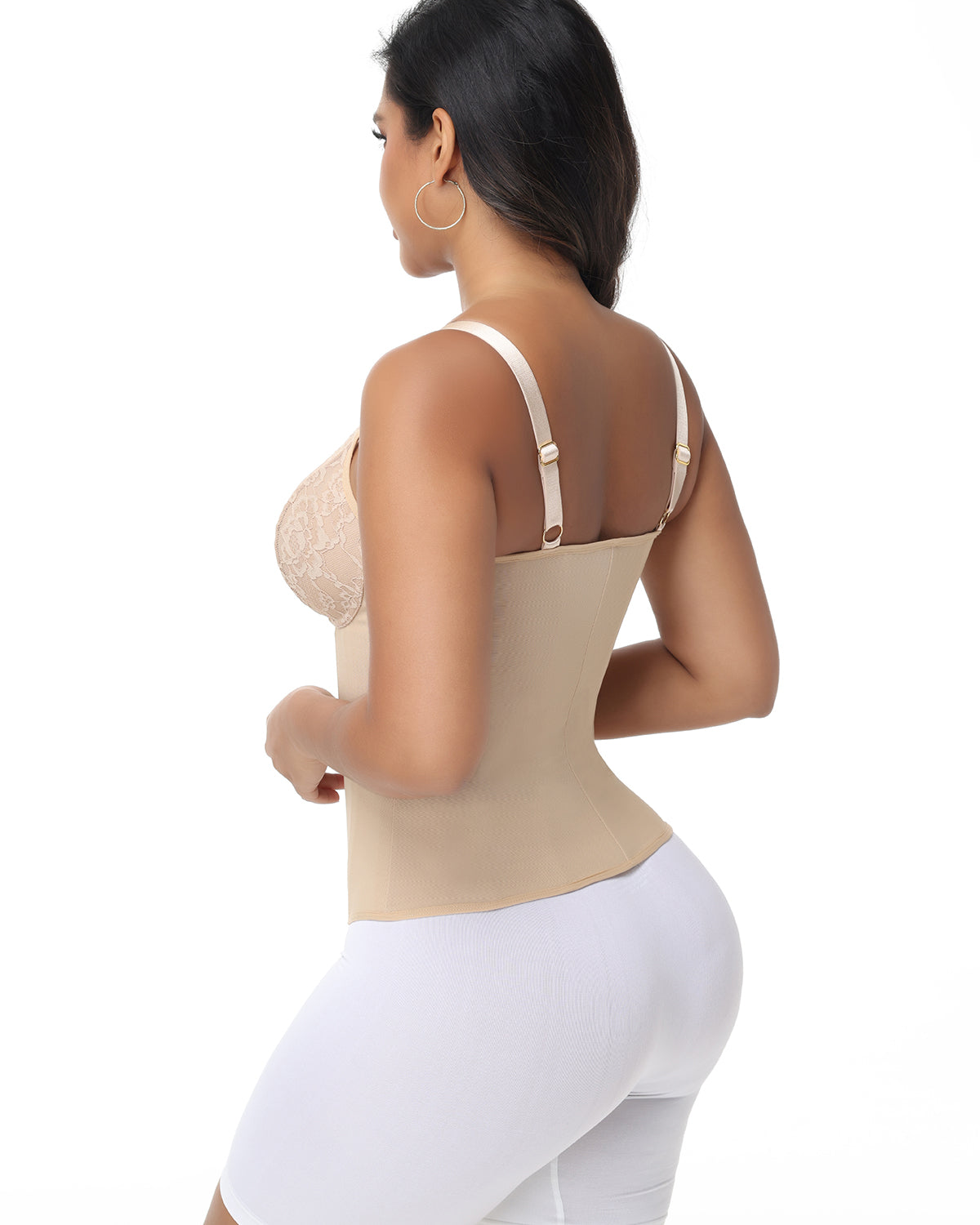 Shapshe® Deep V Lace Trimmed Waist Trainer with Built-in Bra