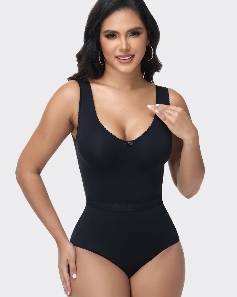 Figure-Shaping Lace Bodysuit Tummy Control Seamless Full Bust Faja