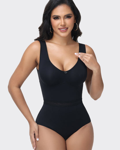 Figure-Shaping Lace Bodysuit Tummy Control Seamless Full Bust Faja