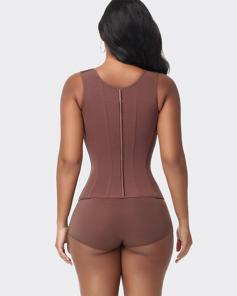 Double Compression Faja Corset Top Waist Trainer Built in Bra