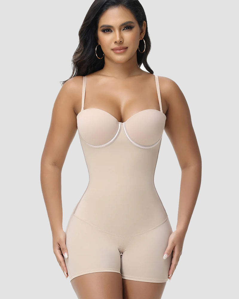 Shapshe® Built In Bra Lace Up Back Shapewear Bodysuit