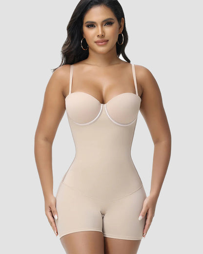 Shapshe® Built In Bra Lace Up Back Shapewear Bodysuit