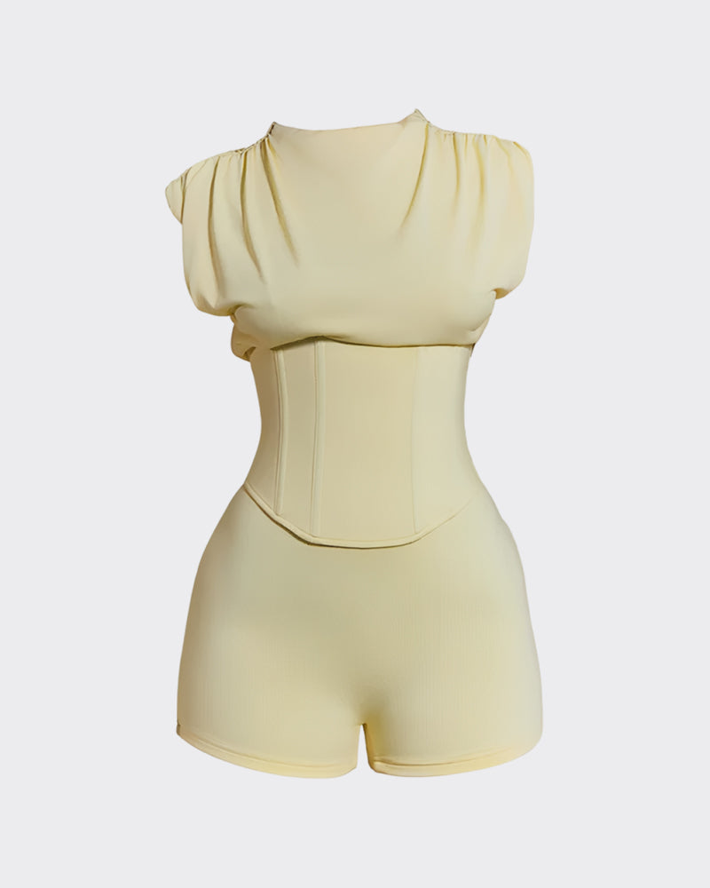 Detachable Corset Hourglass Waist Cincher Playsuit Two-Piece Set