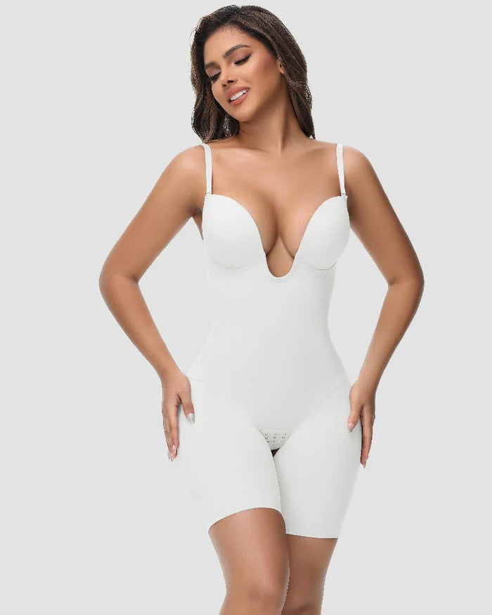 Shapshe® U Plunge Tummy Control Bodysuit with Built-In Bra
