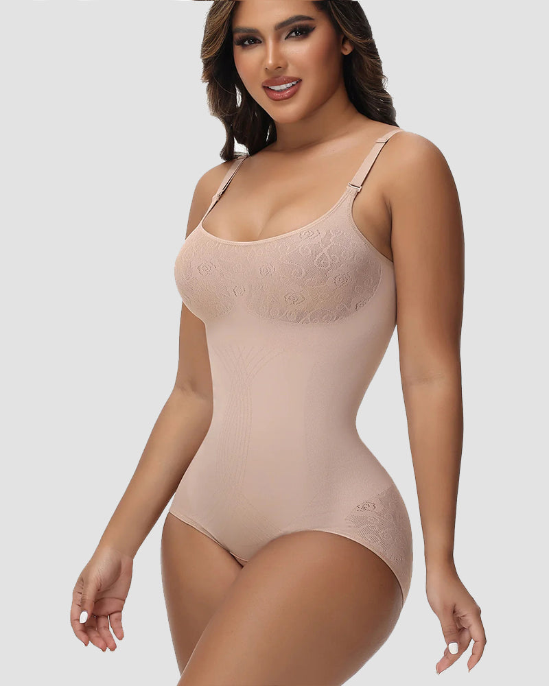 Shapshe® Seamless Jacquard Bodysuit Tummy Control Shapewear
