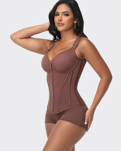 Double Compression Faja Corset Top Waist Trainer Built in Bra