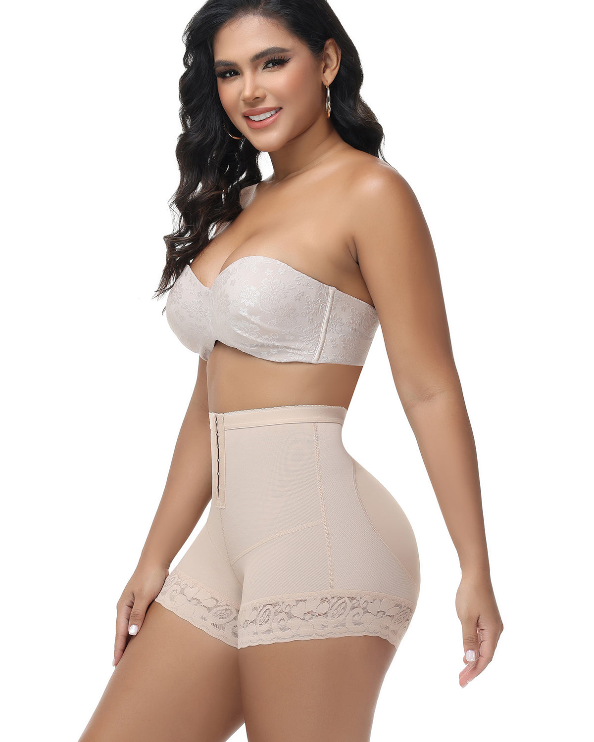 Shapshe® Seamless Butt Lifter Shorts with Front Hook Closure