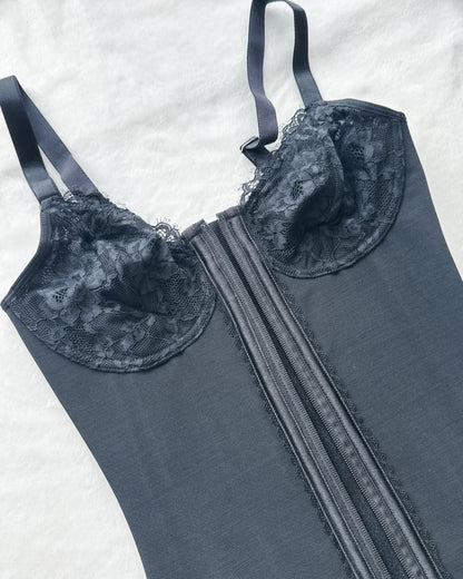Shapshe® Deep V Lace Trimmed Waist Trainer with Built-in Bra