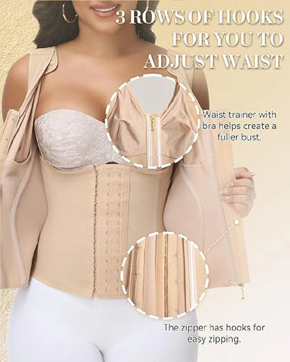 Shapshe® Tummy Control Hourglass Waist Trainer with Built-in Bra