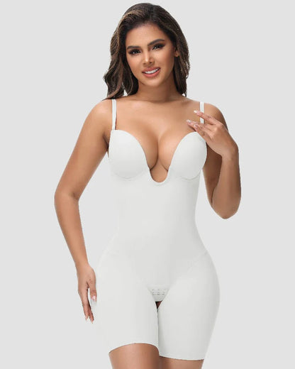 Shapshe® U Plunge Tummy Control Bodysuit with Built-In Bra