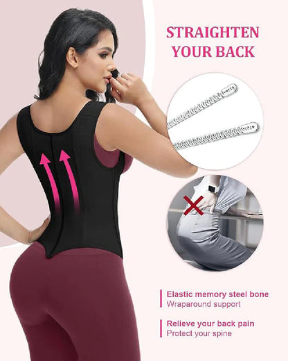 Shapshe® Open Bust Steel Bones Tummy Control Waist Trainer Vest