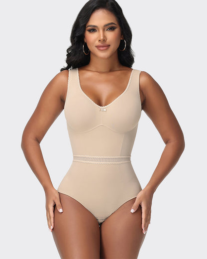 Figure-Shaping Lace Bodysuit Tummy Control Seamless Full Bust Faja